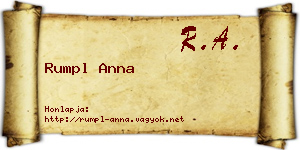 Rumpl Anna névjegykártya